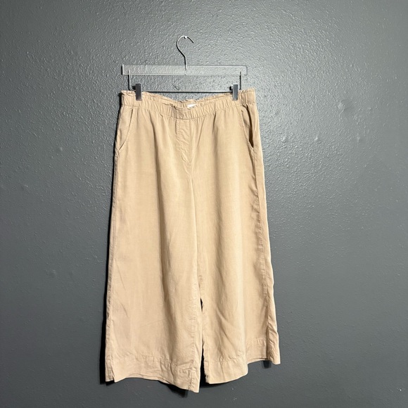 J. Jill Pure Wide-Leg 100% Tencel Culotte Pants Tan Beige Size M - Picture 2 of 6